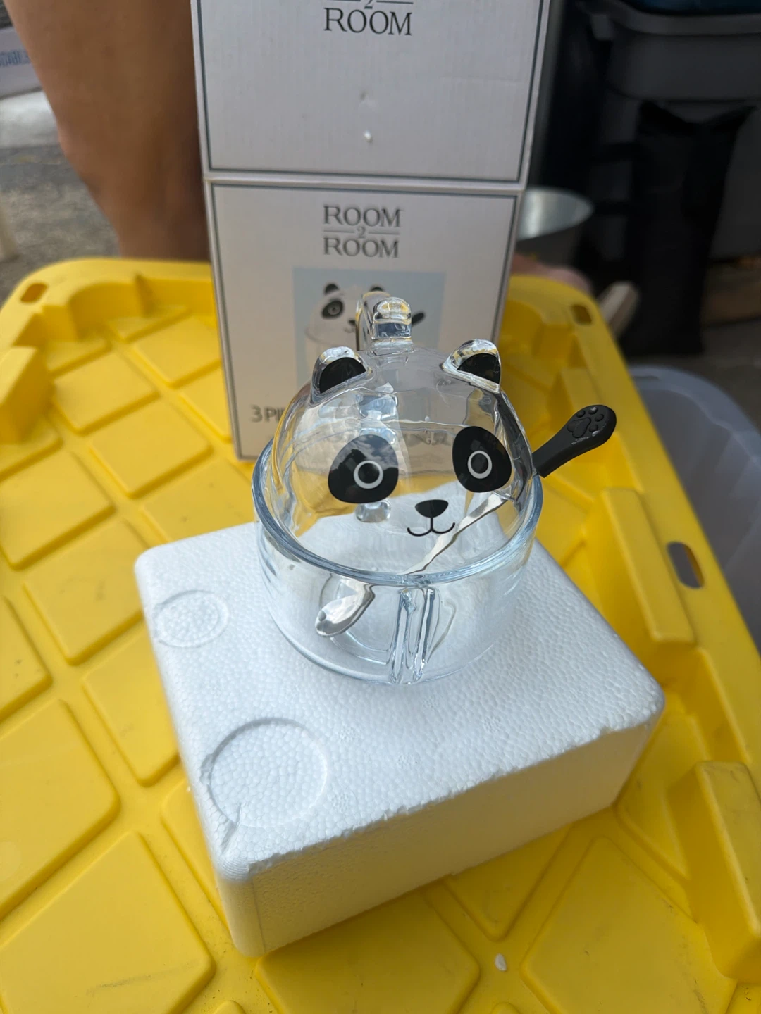 Room & Room 3 Piece Glass Panda Mug Set