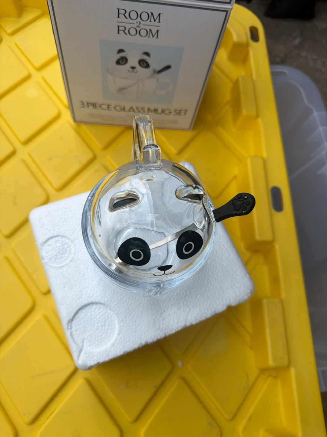 Room & Room 3 Piece Glass Panda Mug Set - photo 2
