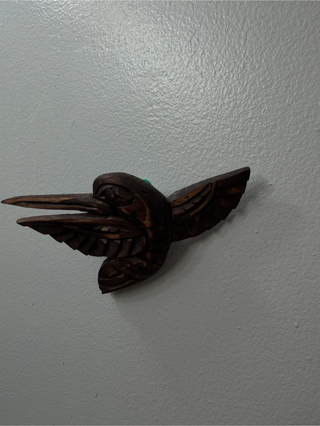 Hand-Carved Wooden Hummingbird Wall Decor