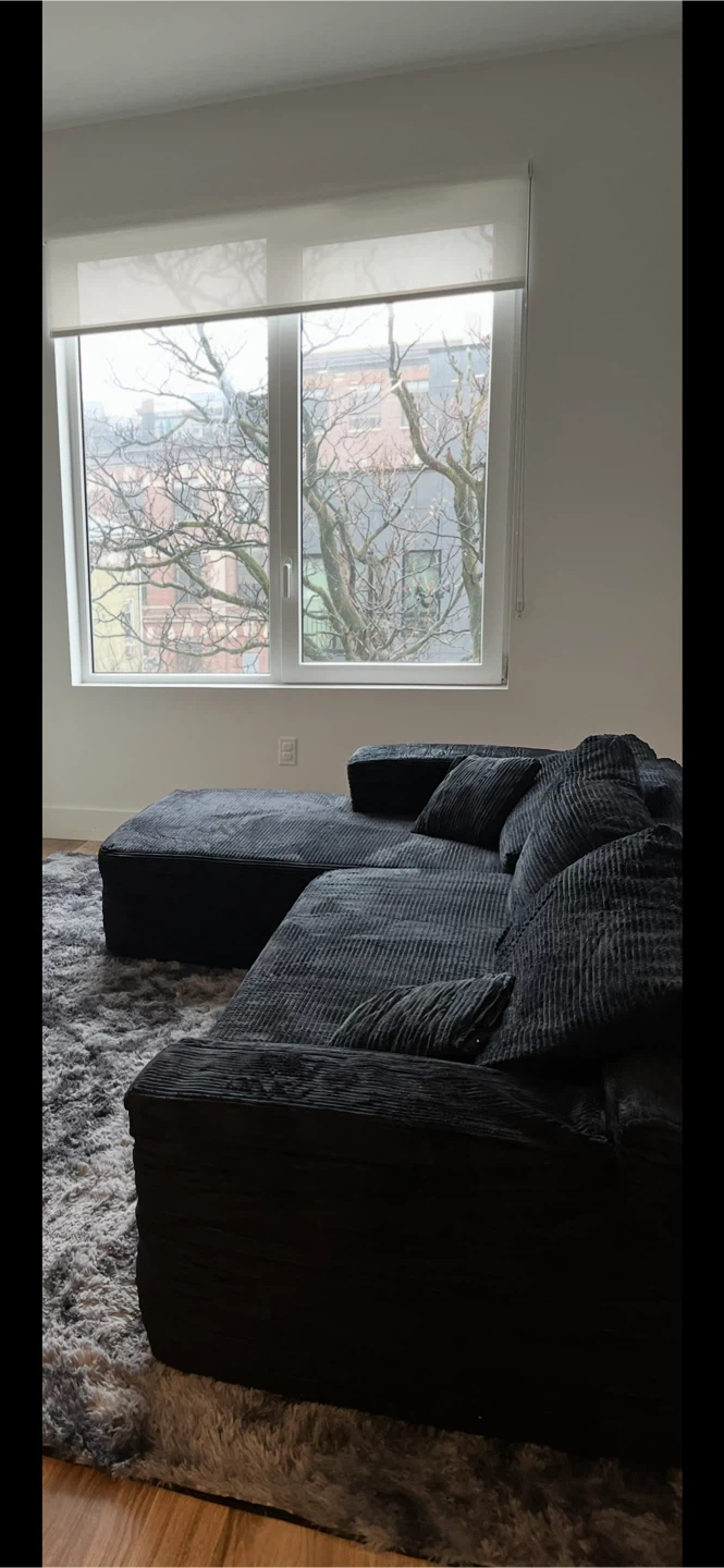 Black Corduroy Sectional Sofa