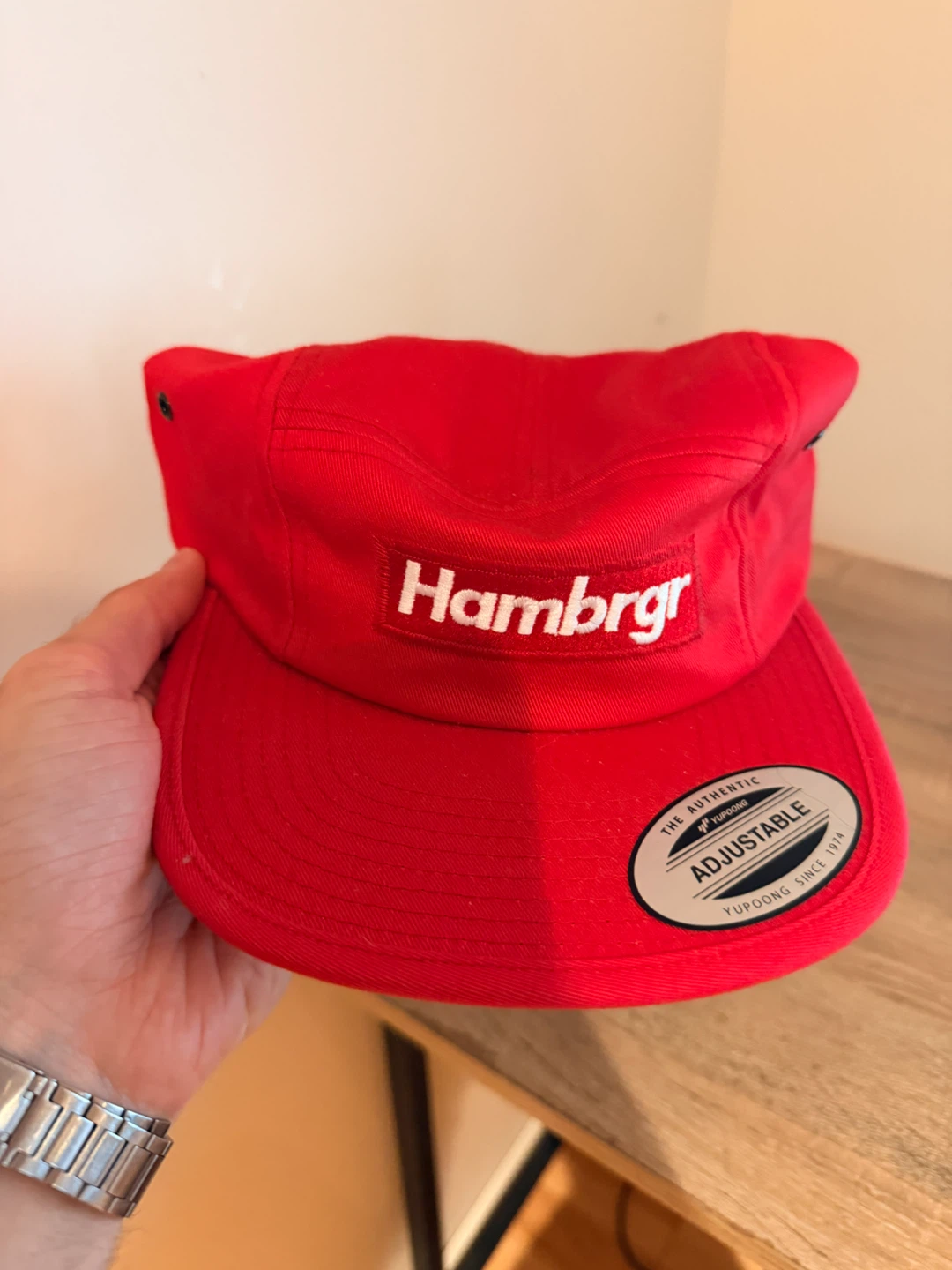 New Red "Hambrgr" 5-Panel Cap