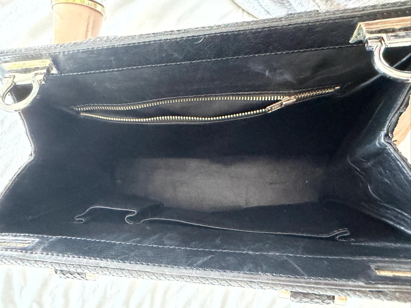 Black Snake Skin Handbag - photo 3