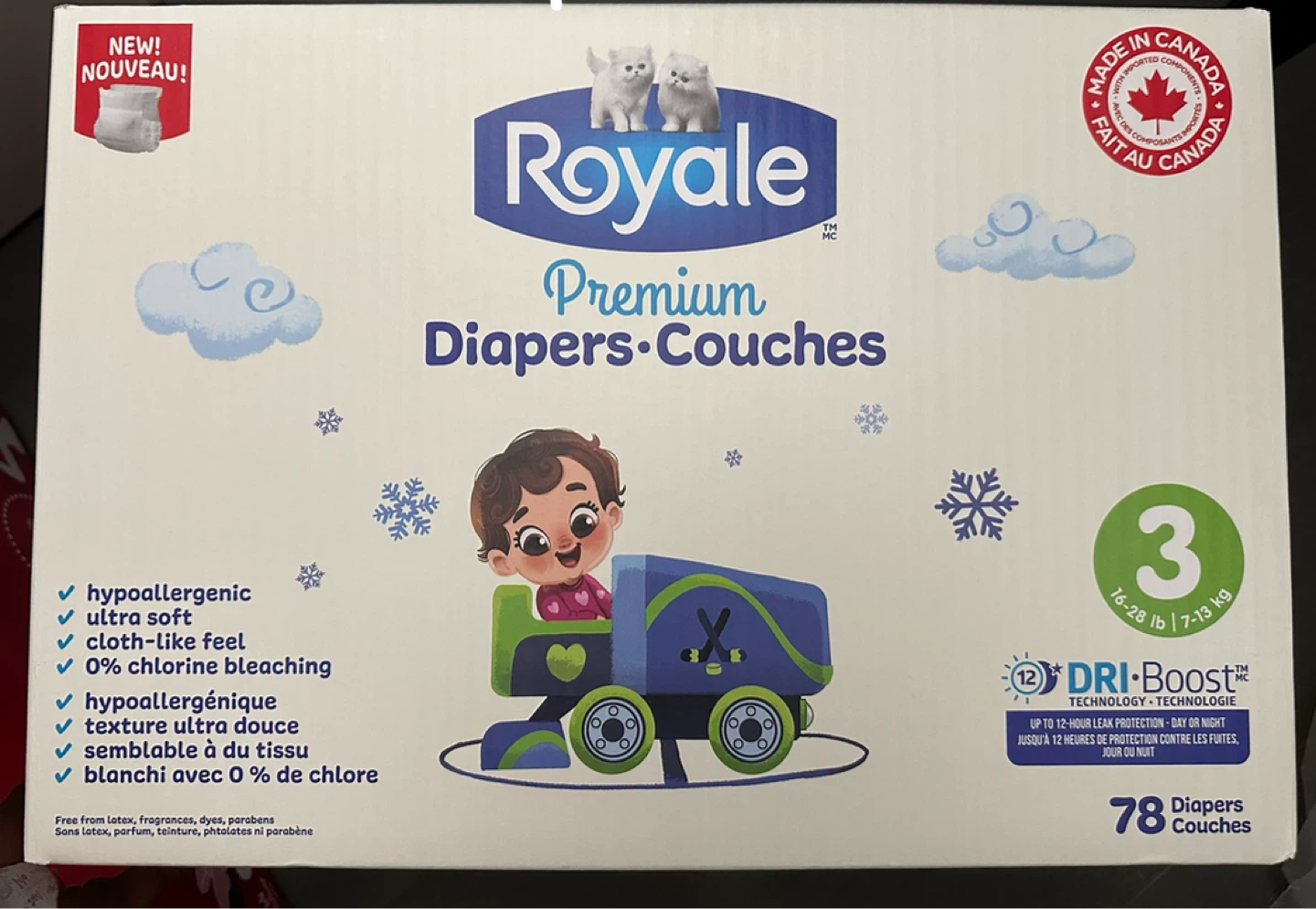 NEW Royale Premium Diapers Size 3 (78 ct)