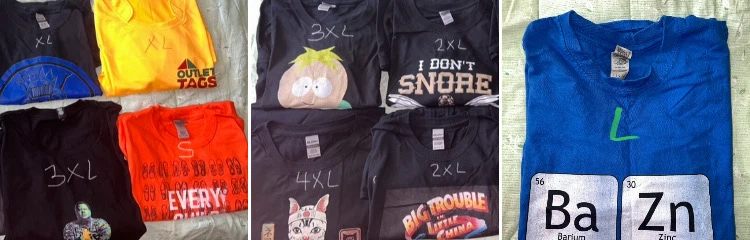 New-Gildan Graphic T-Shirt Bundle-size 4XL-S (price of Each)