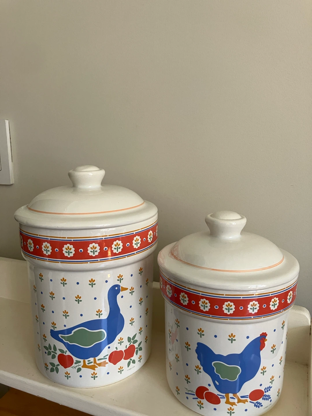 Kitchen canister pair by Treasure Craft