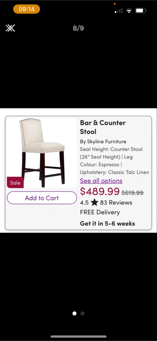 Skyline Furniture Bar & Counter Stool