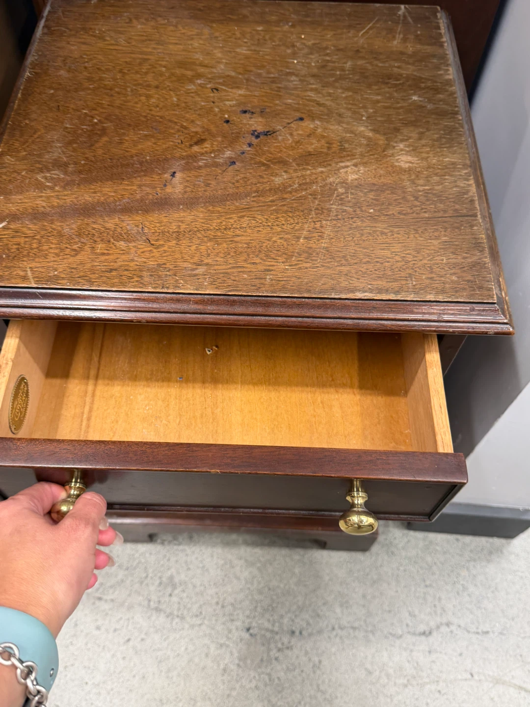 Wooden Side Table with Drawer - photo 3
