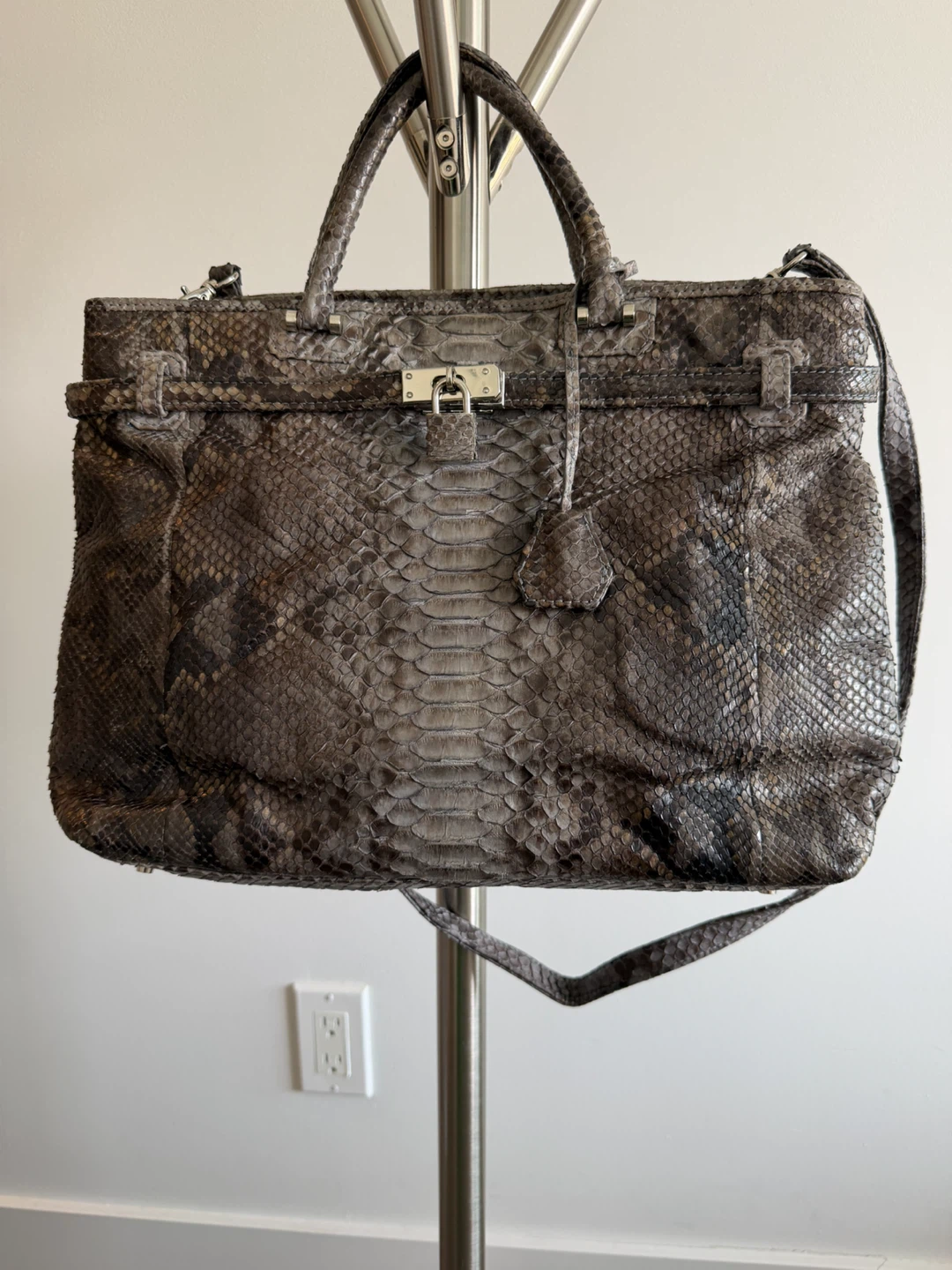 My Fair Lady Python Leather Handbag