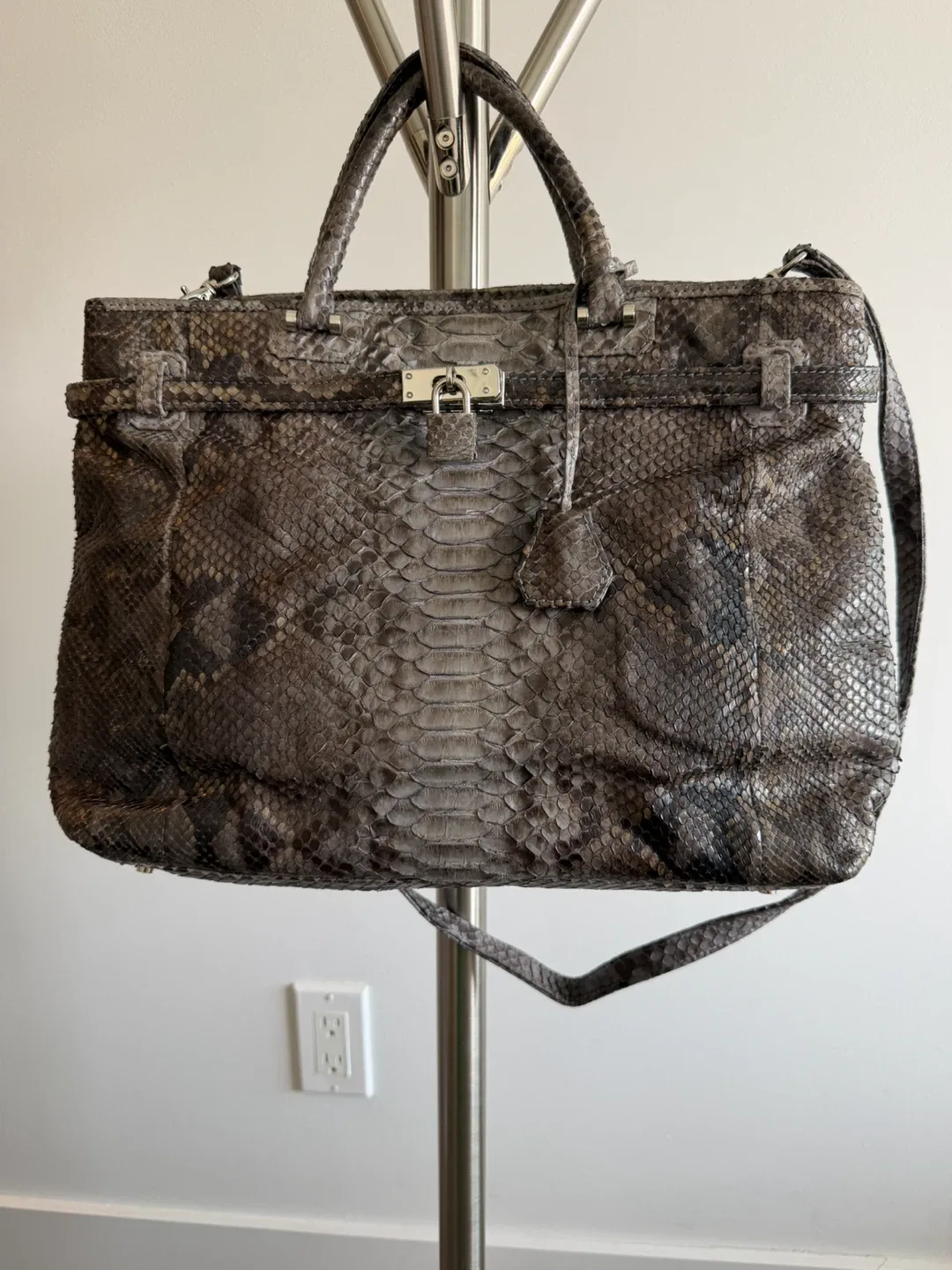 My Fair Lady Python Leather Handbag