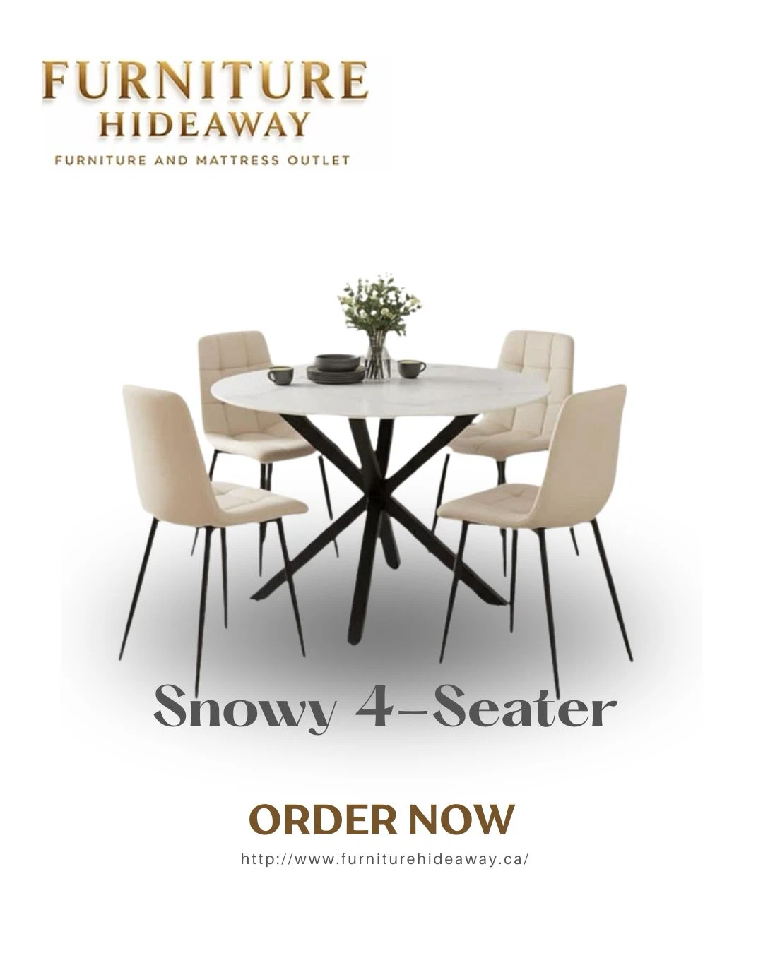 Snowy 4-Seater Dining Set