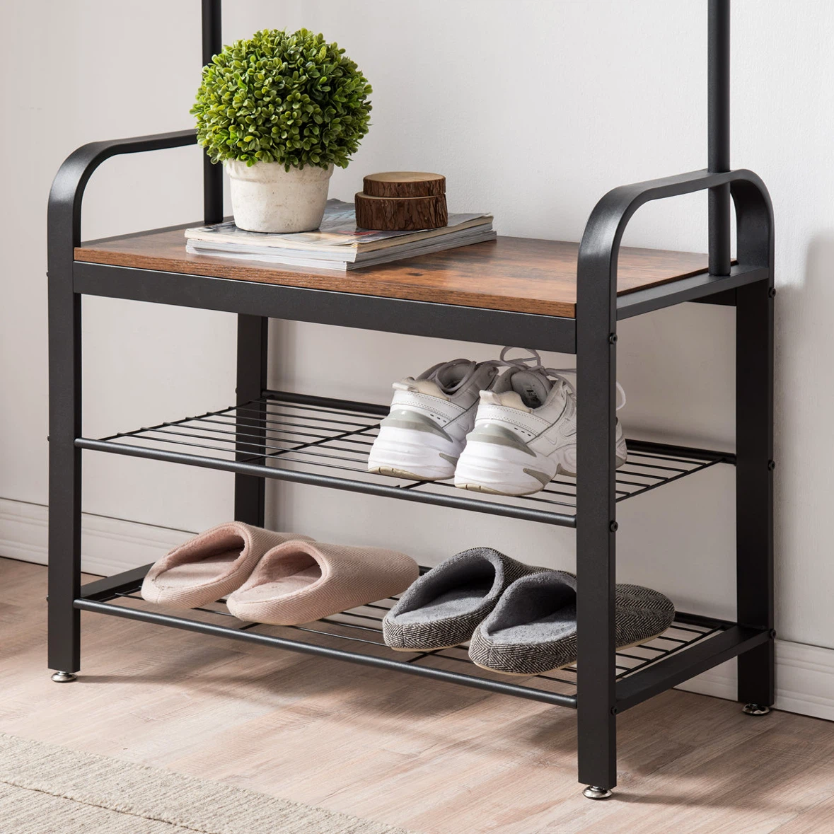 Storage Rack with Bench and Shelves - photo 3