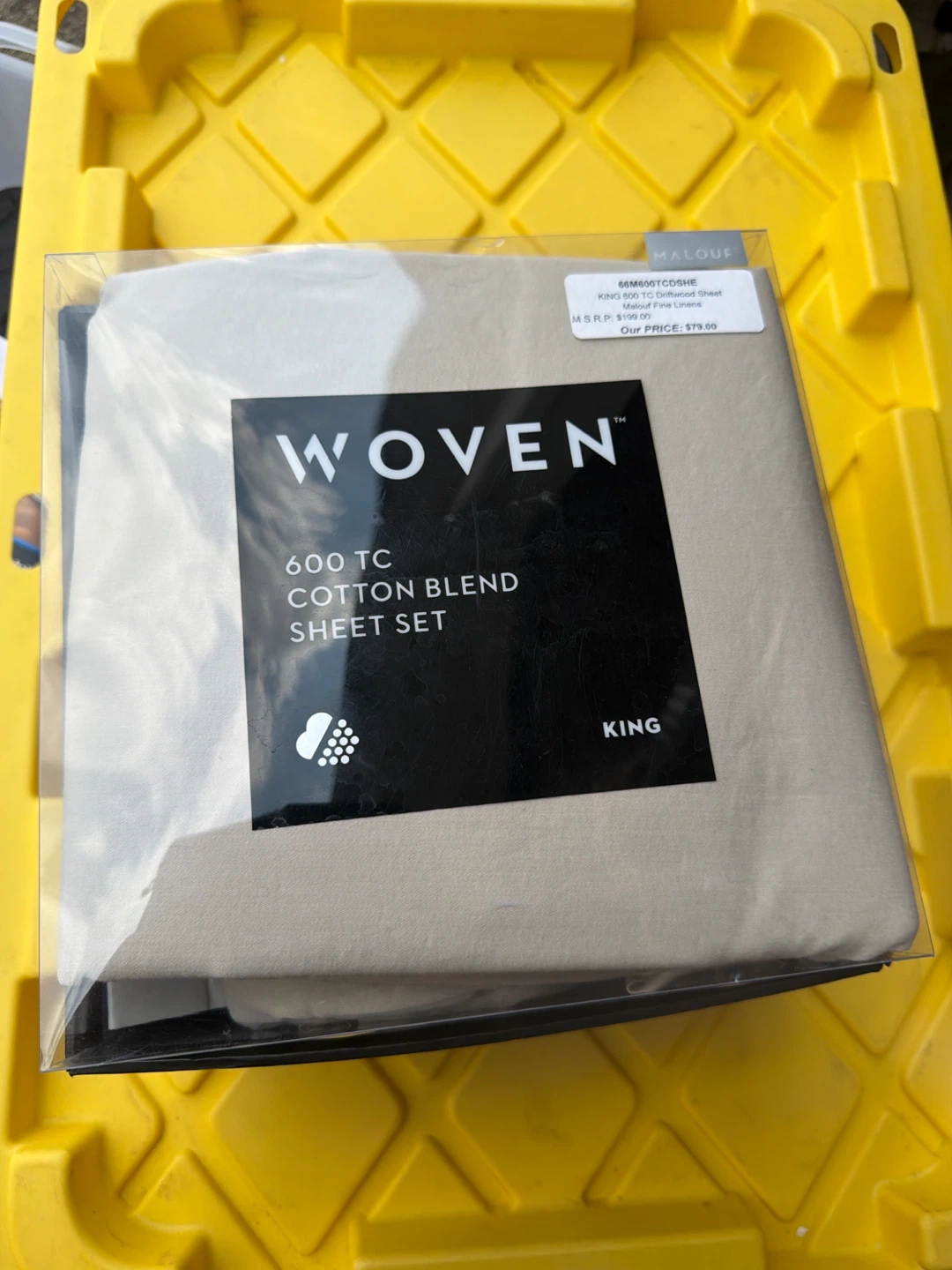 Woven King 600 TC Cotton Blend Sheet Set - Driftwood