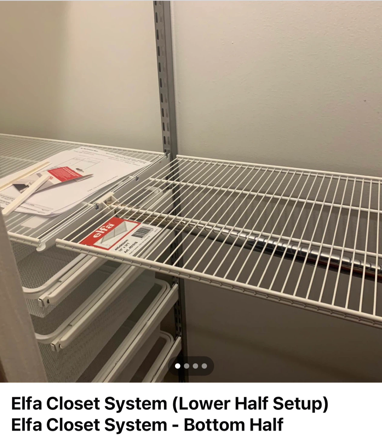 Elfa Closet System - Bottom Half Setup