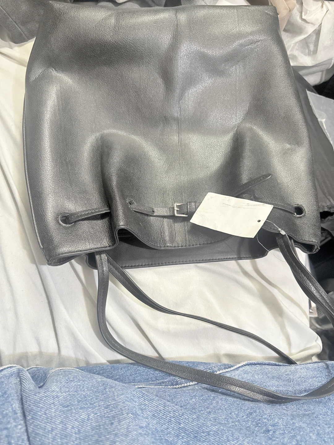 H&M Black Faux Leather Bucket Bag - photo 2