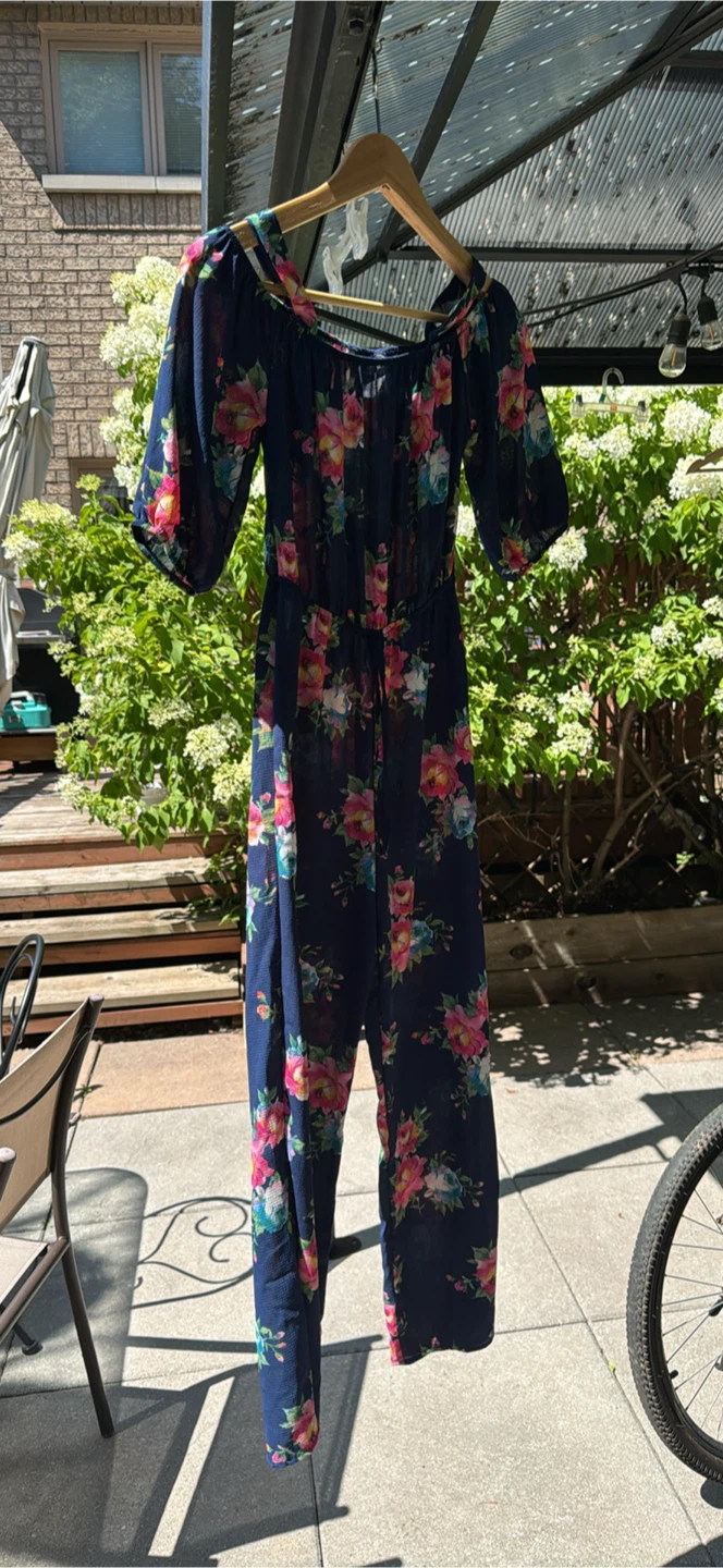 Paper Doll Floral Jumpsuit size 9- 12.