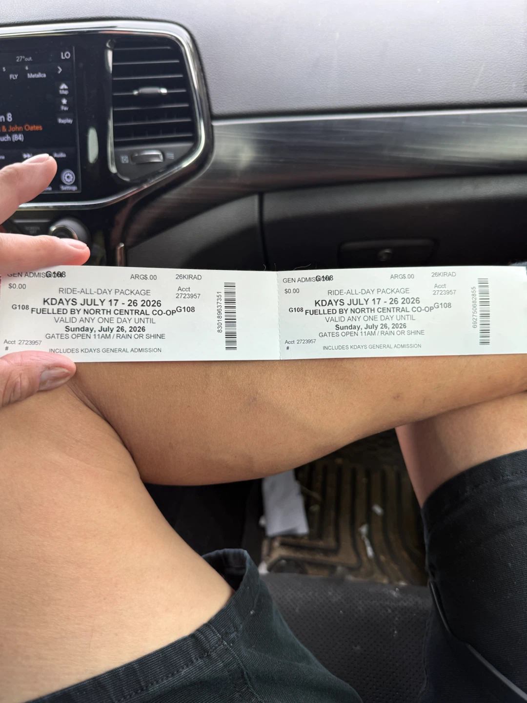 2 Ride All fay Passes for K-days