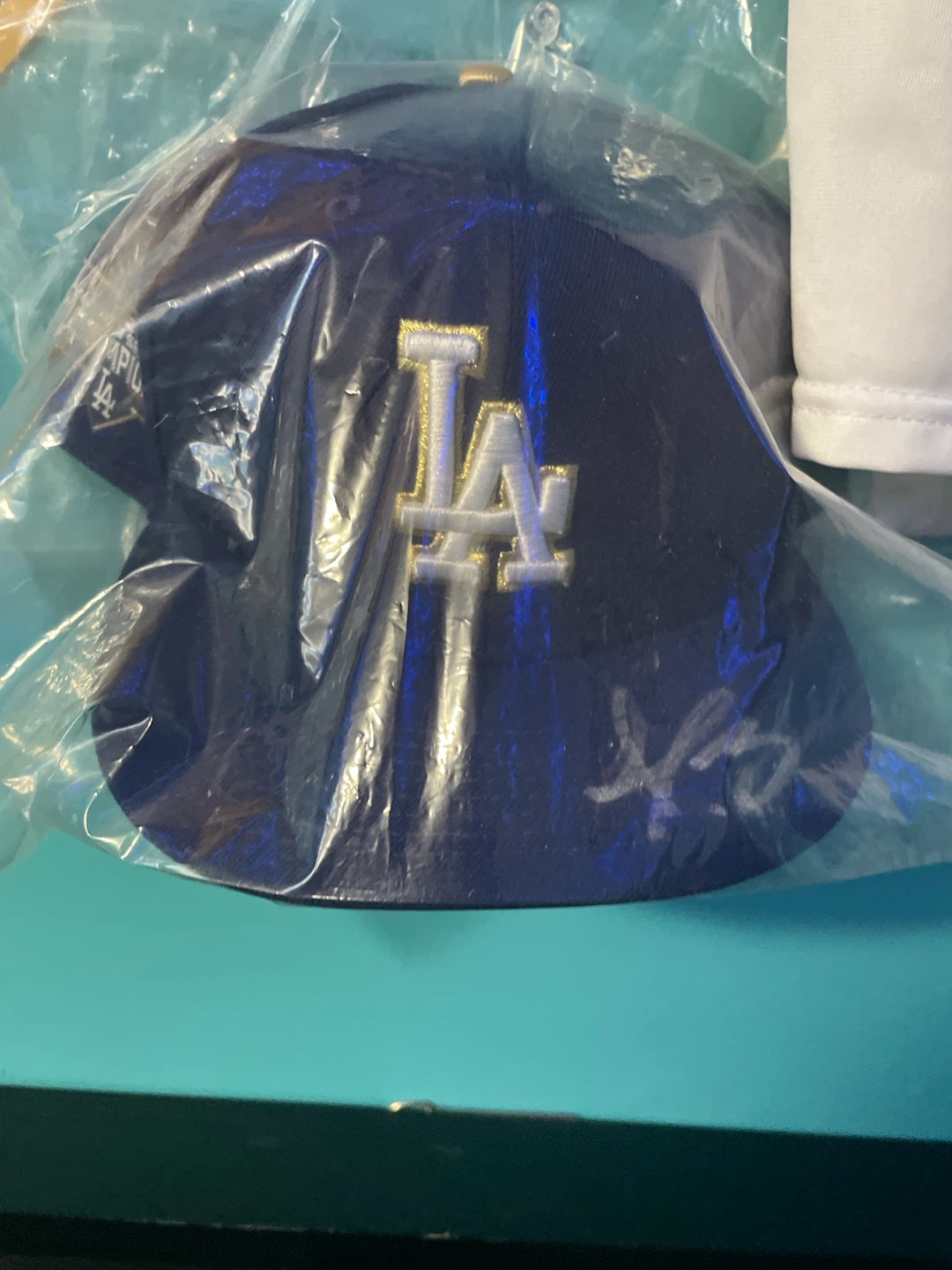 Make an offer signed Dustin may dodgers hat