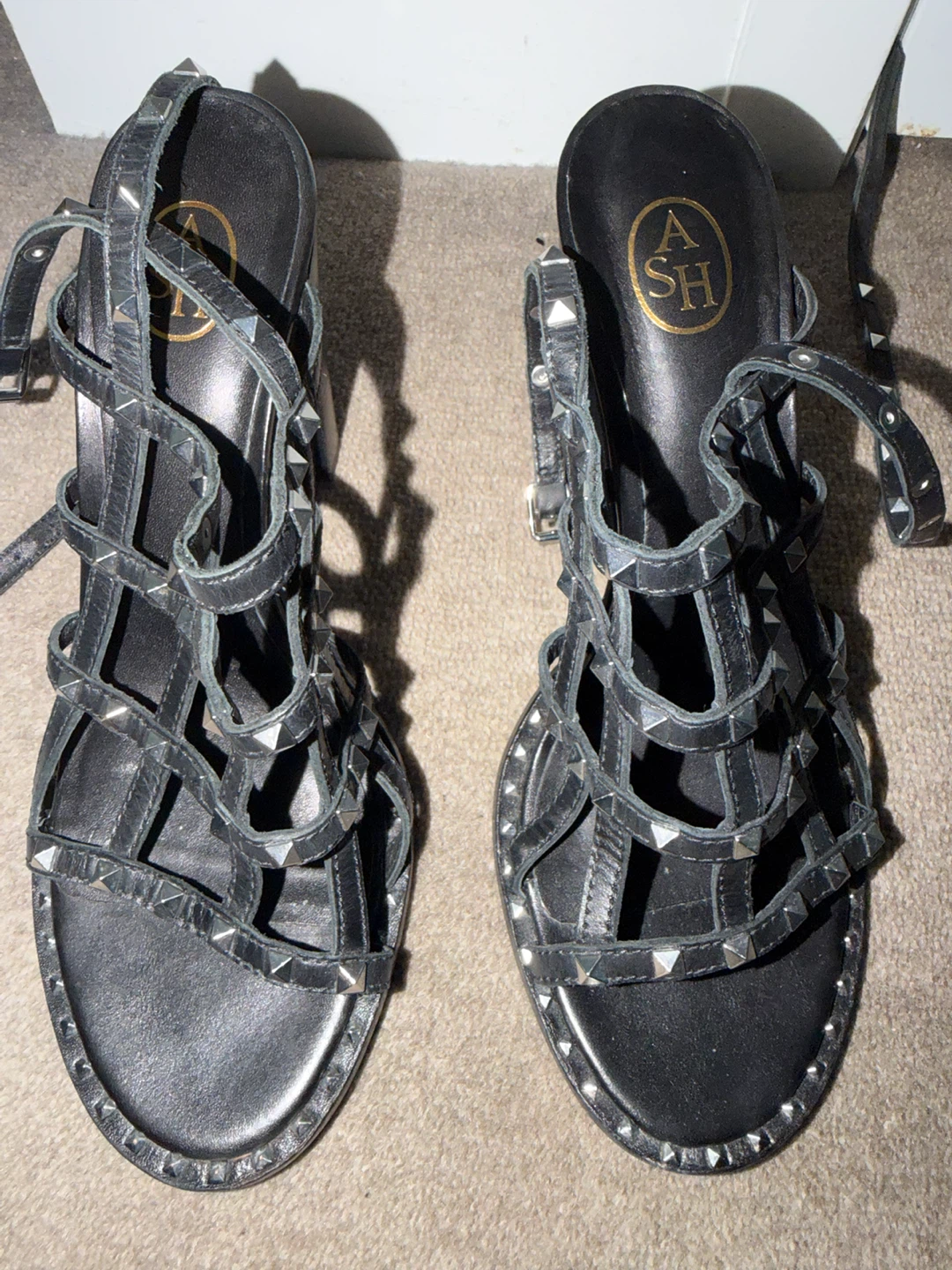 ASH Studded Leather Gladiator Sandals Size 38
