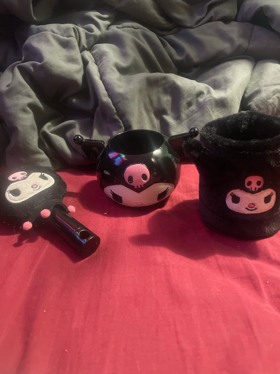 Kuromi Plush Pouch & Cup Set