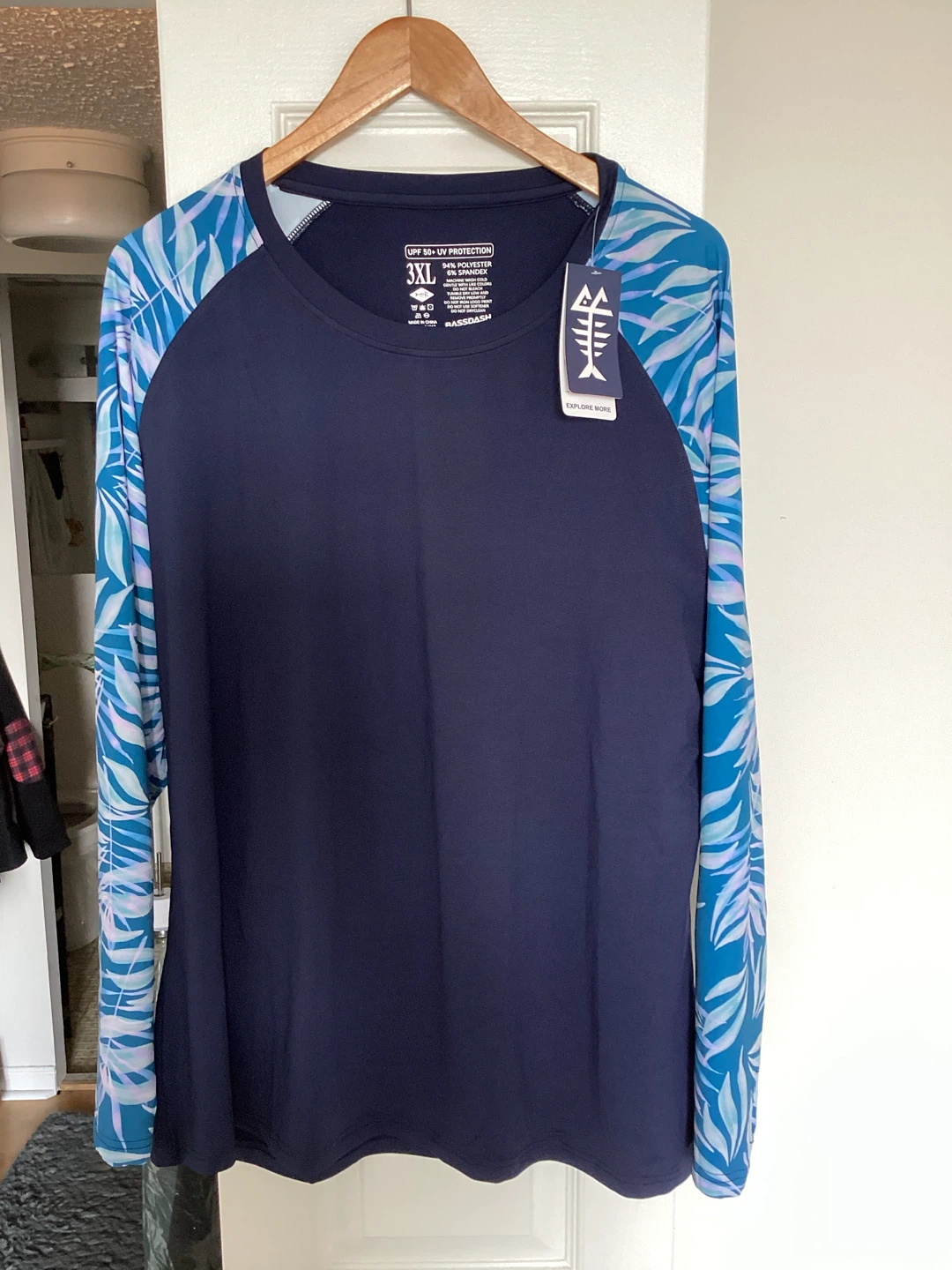 New UPF 50+ Long Sleeve Rashguard Swim Shirt - 3XL - photo 2