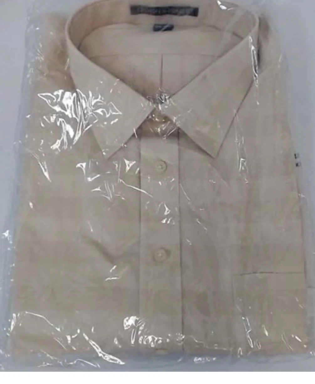 NEW Devon&Jones Men's Plaid Long sleeve Shirt sz L Light Stone - photo 3