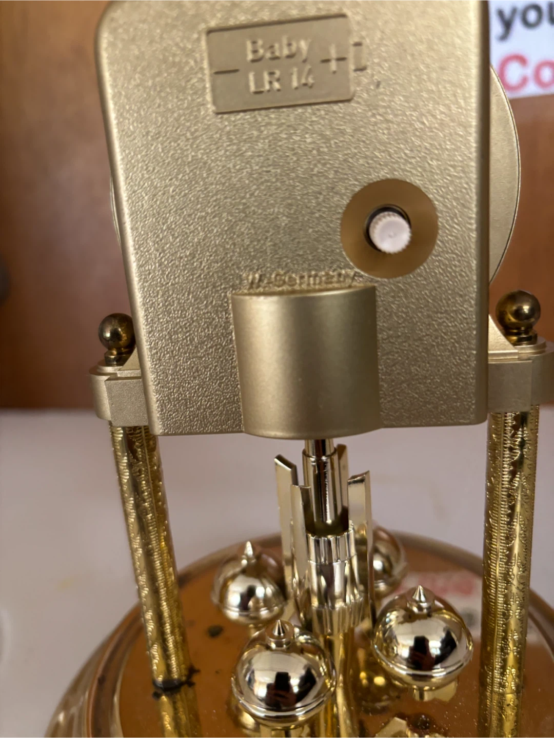 Gold Pendulum Table Clock with Glass Dome - photo 4