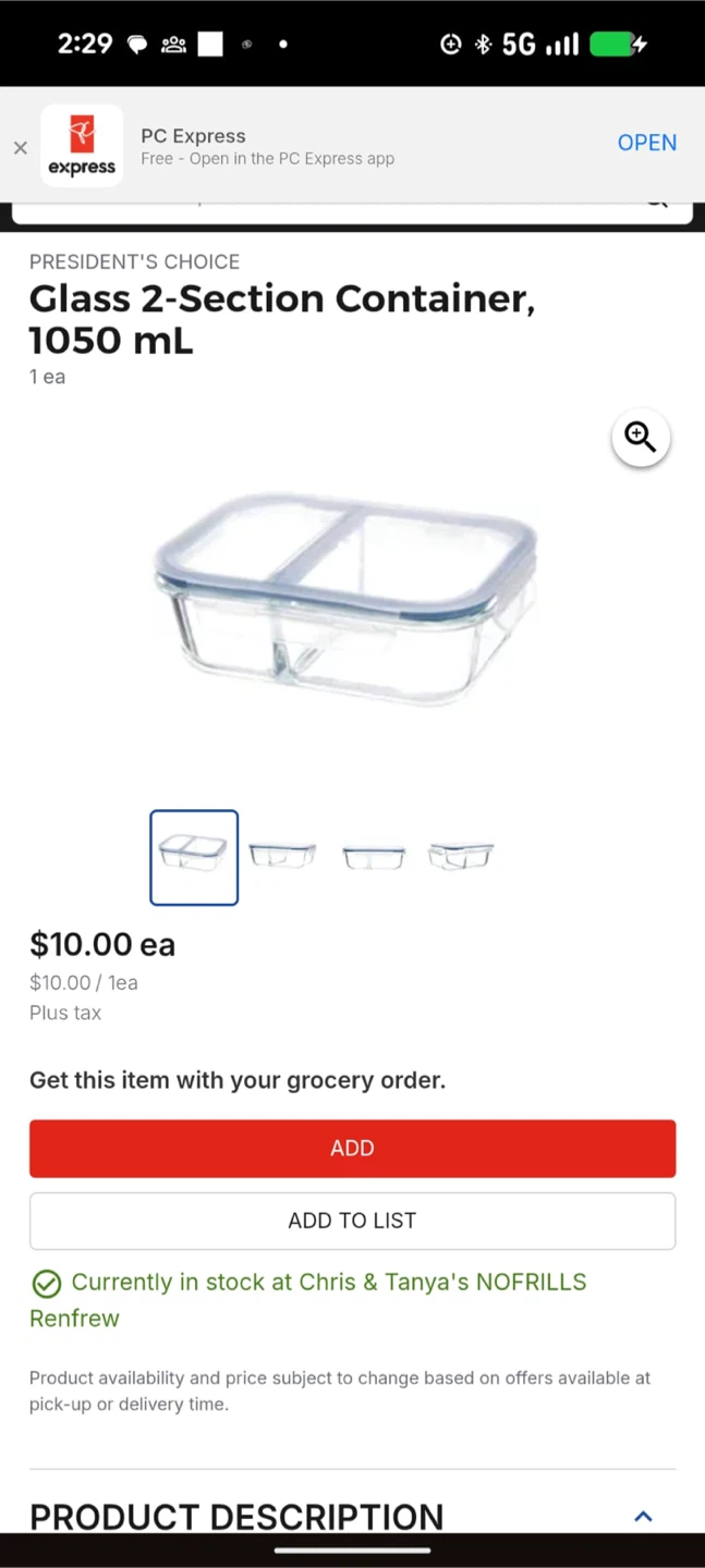 Paderno Glass Food Containers with Airtight Clip-On Lids - photo 4