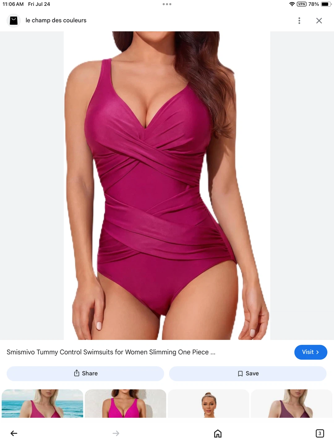 New M Women's Tummy Control Swimsuit - Burgundy