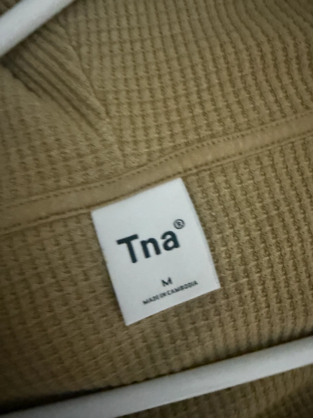 Aritzia Tna Waffle Knit Hoodie and Joggers Set - Tan - Size M - photo 3