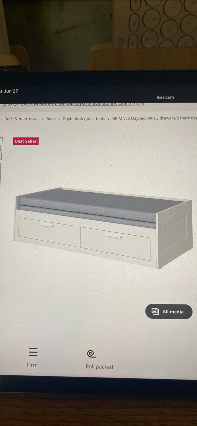IKEA BRIMNES Daybed with 2 drawers