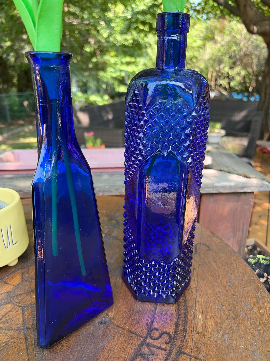 Vintage Cobalt Blue Glass Bottles Set - photo 2