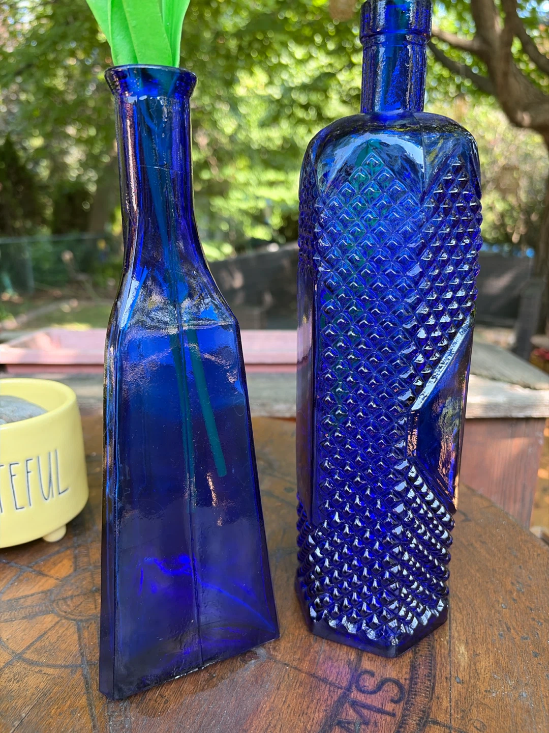 Vintage Cobalt Blue Glass Bottles Set - photo 3