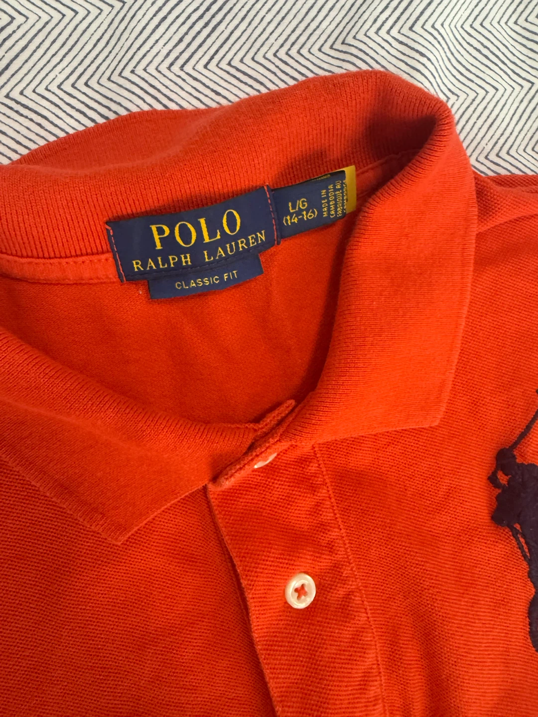 Polo Ralph Lauren Classic Fit Orange Polo Shirt L/G (14-16) - photo 2