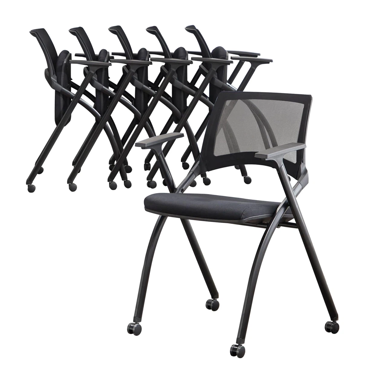 Foldable office Conference Room Chairs with Wheels-2pcs