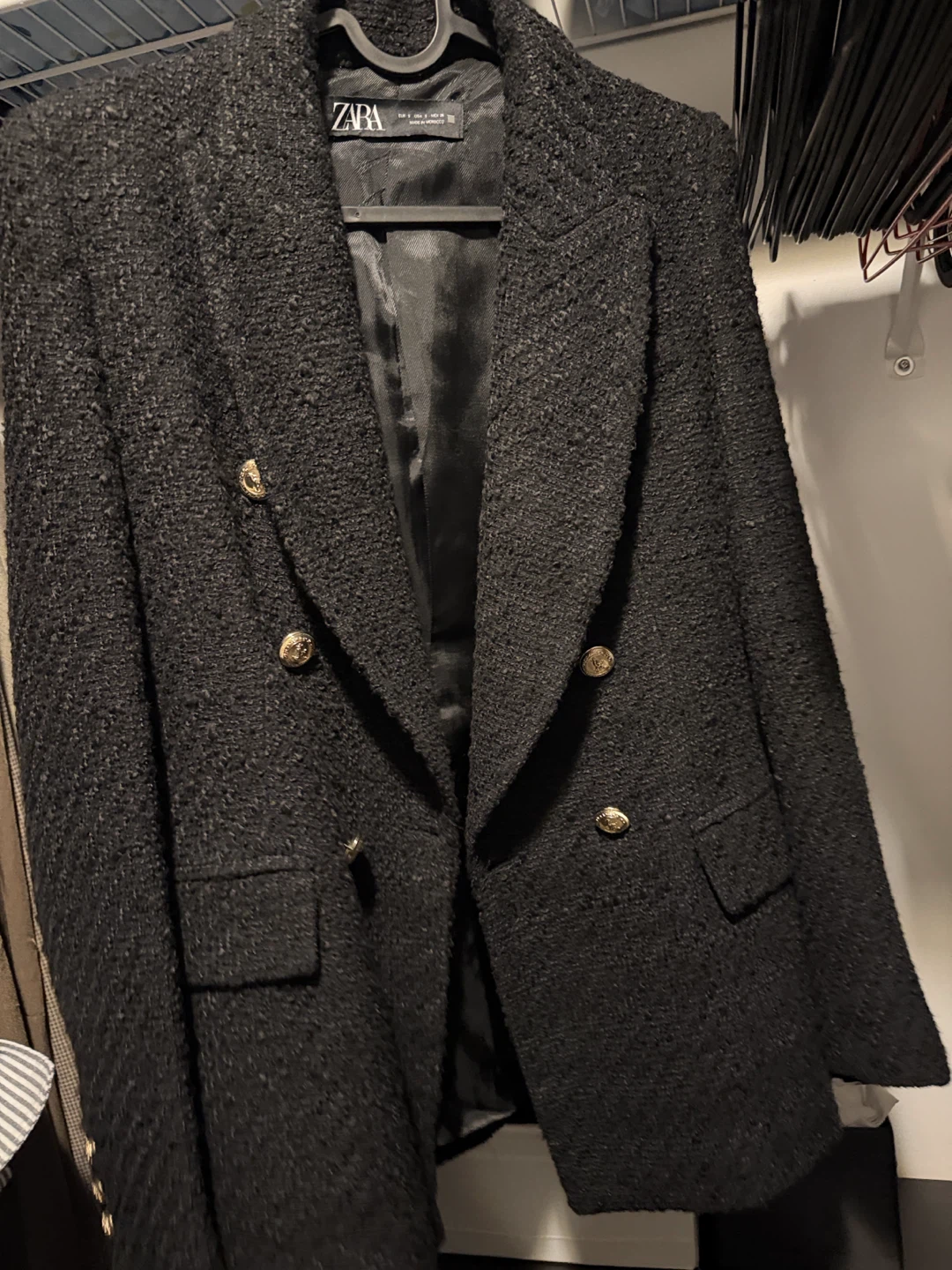 ZARA Black Double-Breasted Blazer