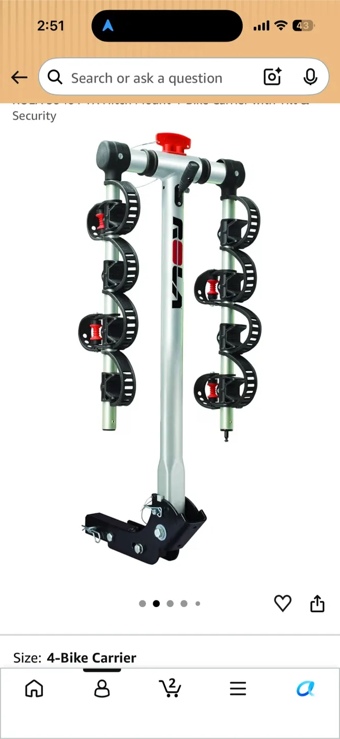 ROLA 59401 TX Hitch Mount 4-Bike Carrier with Tilt & Security - photo 5
