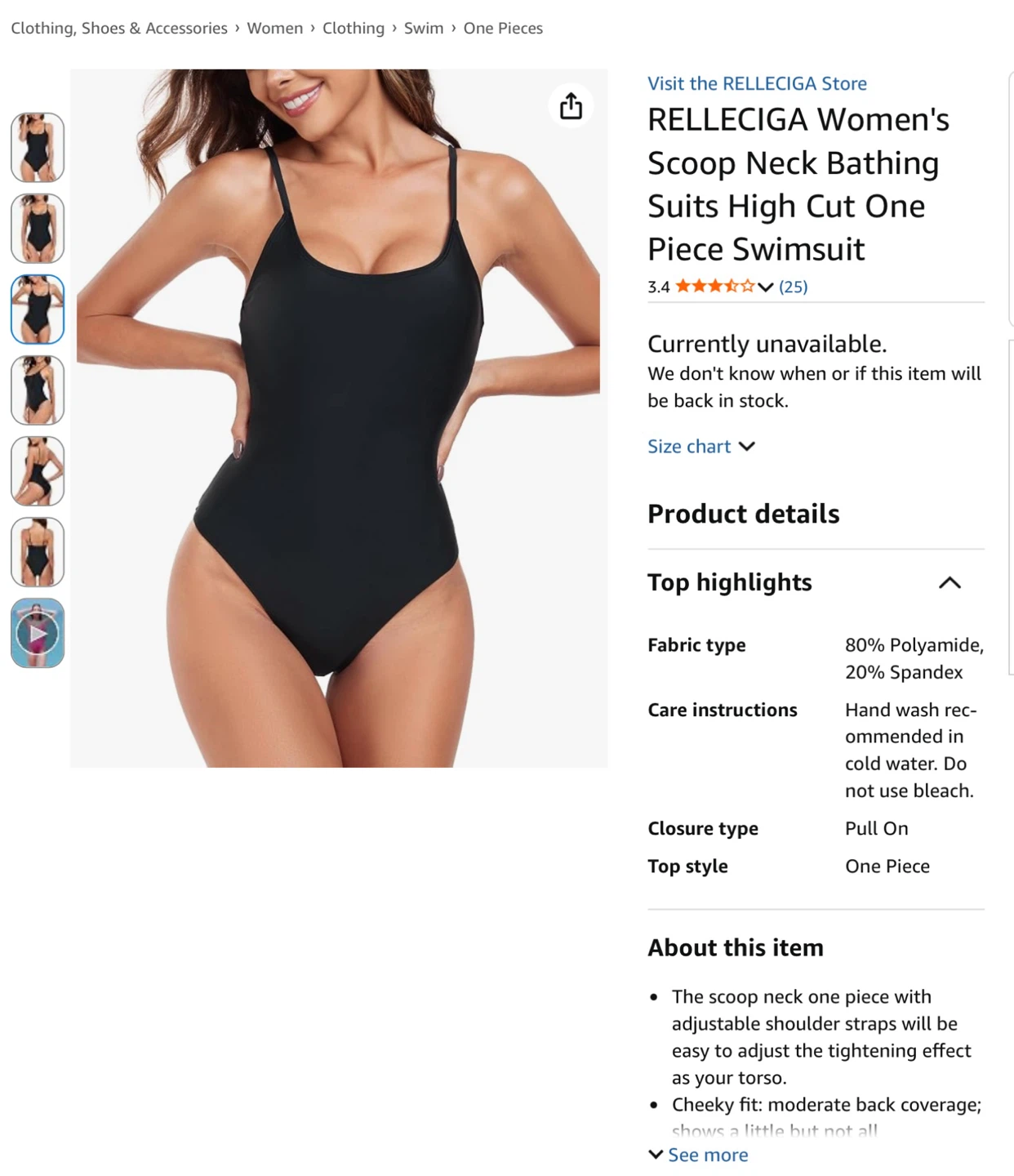 RELLECIGA New S scoop Neck One Swimsuit