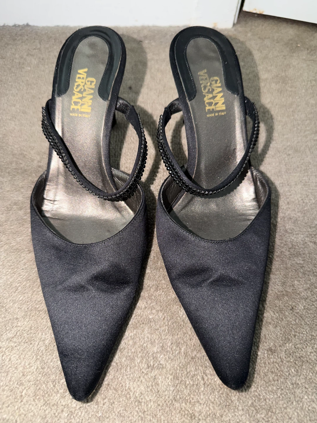 Gianni Versace Black Heeled Mules Size 37
