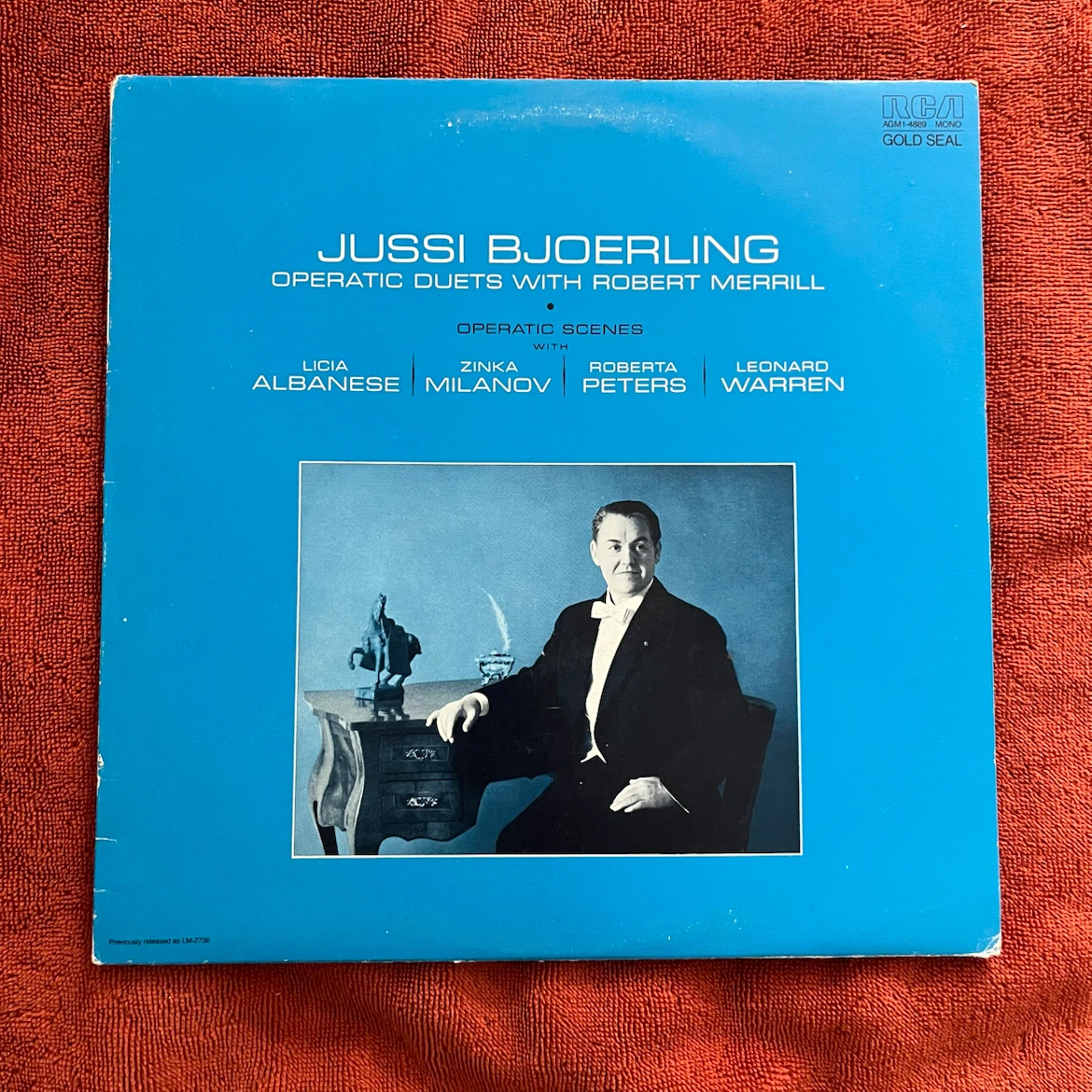 Jussi Bjoerling Operatic Duets with Robert Merrill Vinyl Record