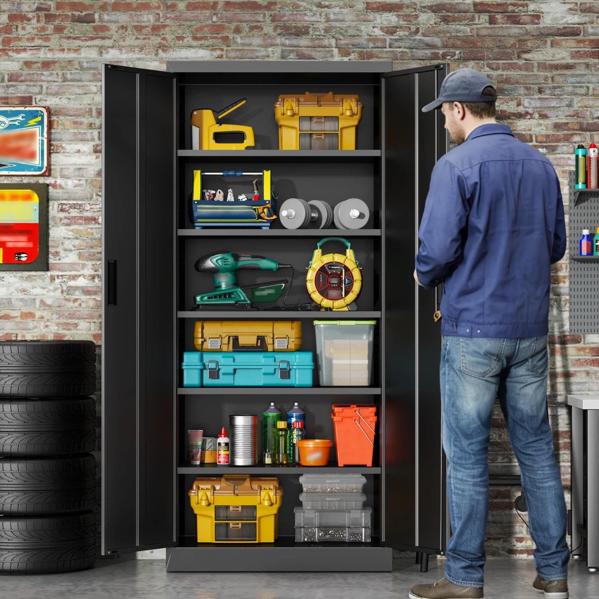 BESFUR Metal Locking Storage Cabinet - photo 3