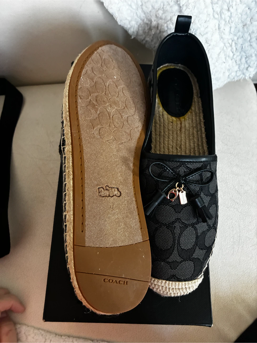 Brand new Coach Jacquard Espadrille Flats Black - photo 4