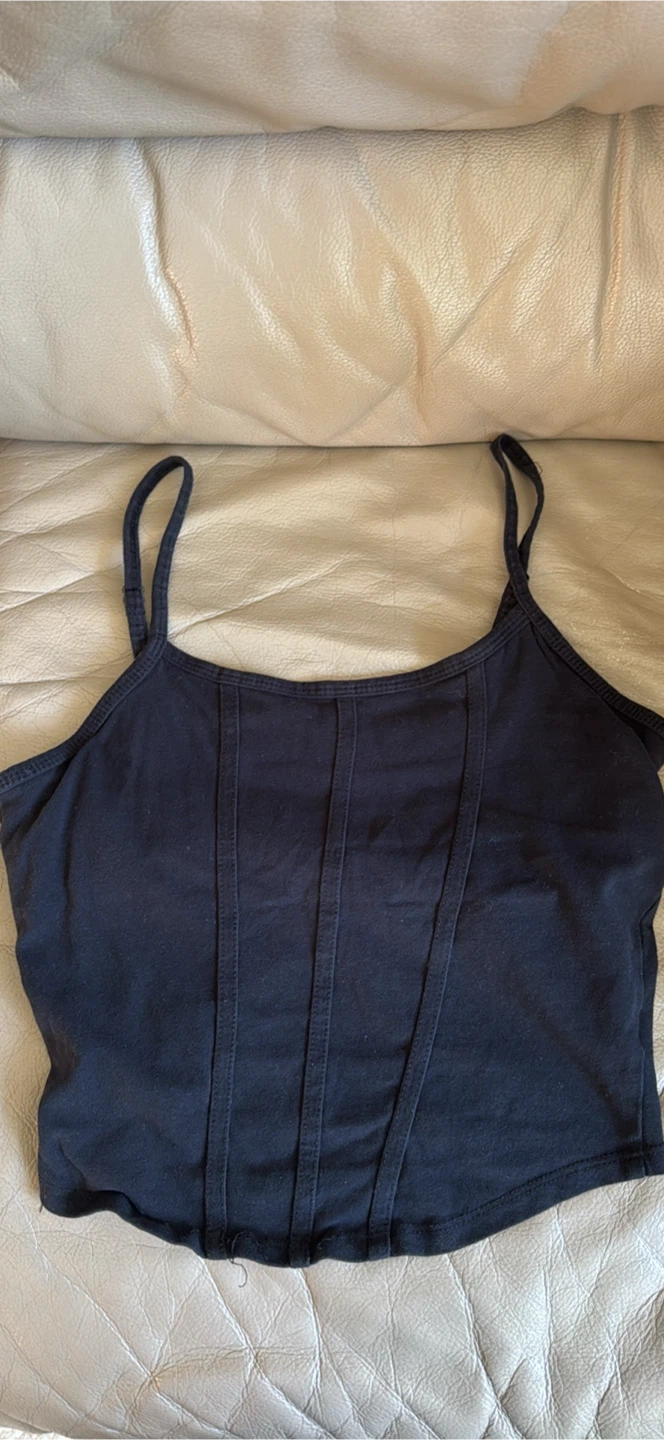 Black Spaghetti Strap Corset Tank Top