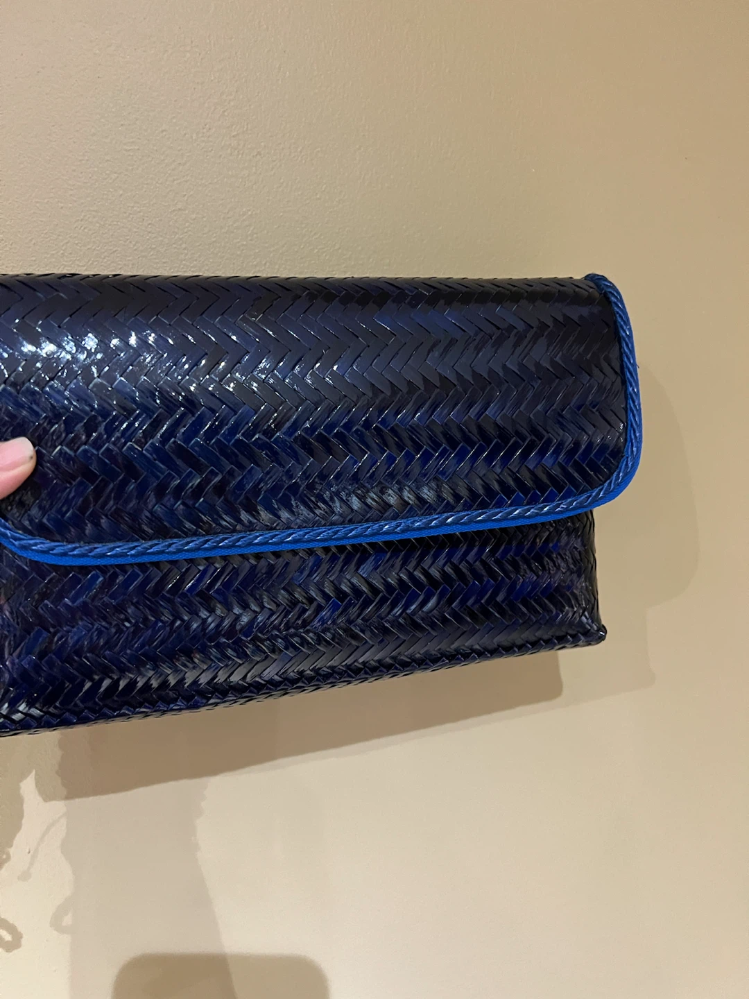 Blue Woven Clutch Purse