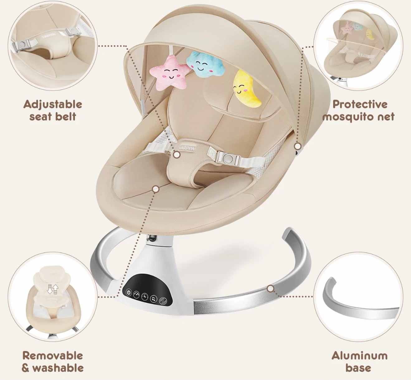 HARPPA Electric Baby Swing for Infants - photo 3