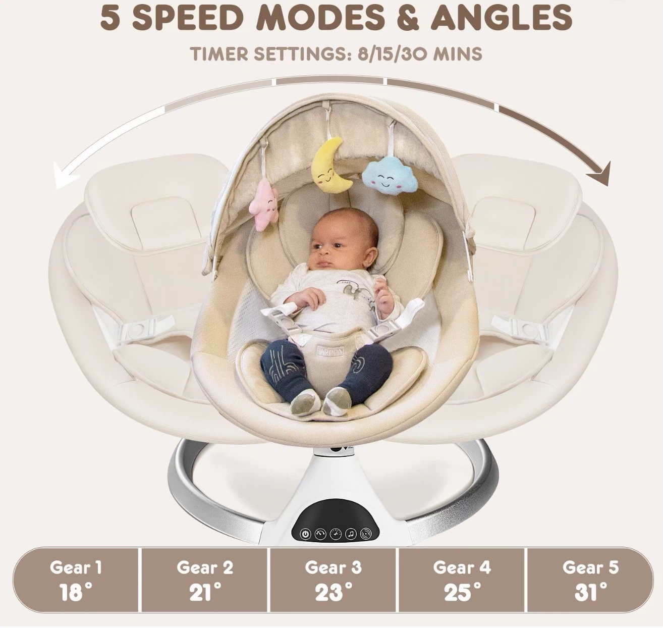 HARPPA Electric Baby Swing for Infants - photo 5