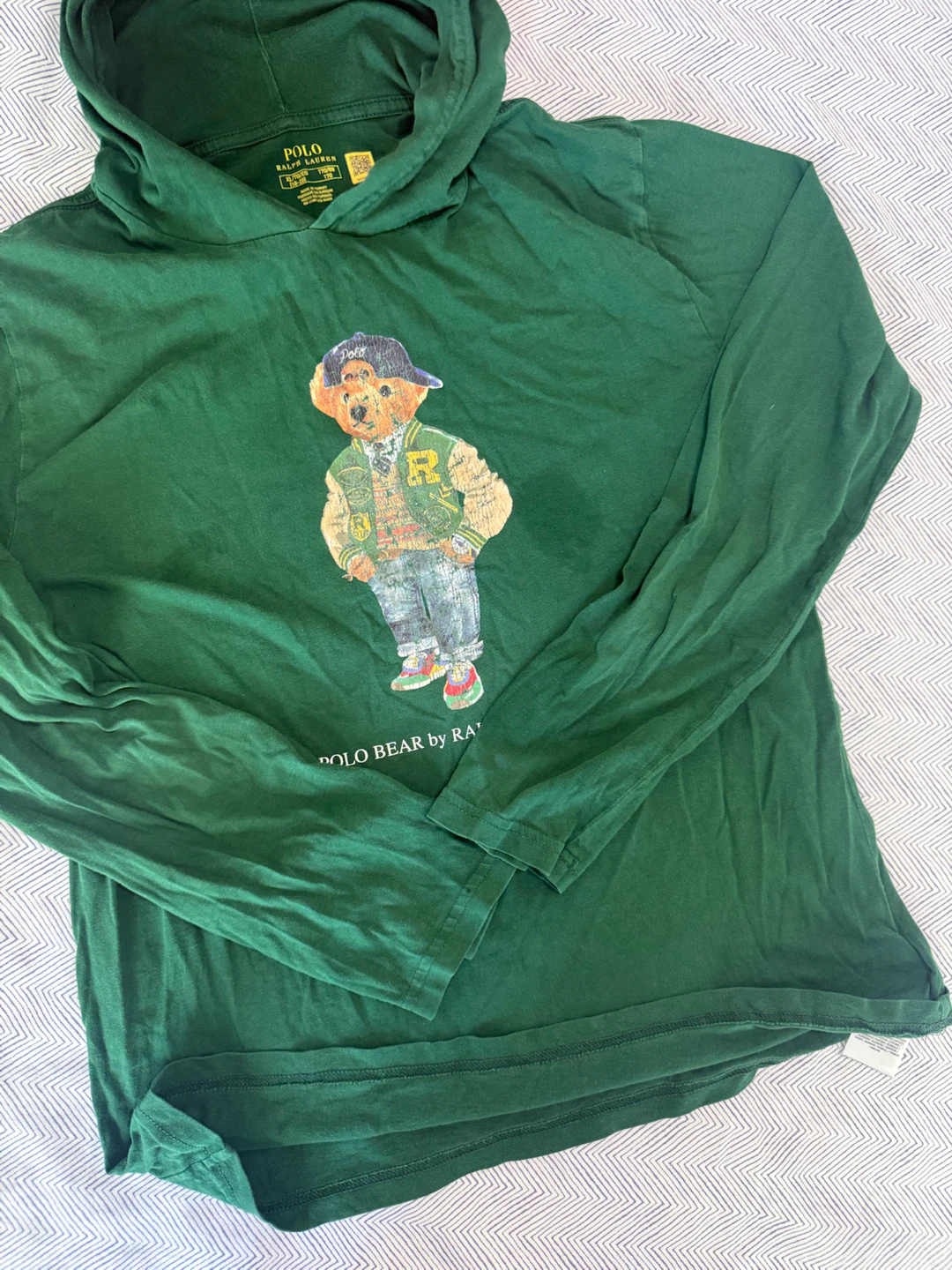 Polo Ralph Lauren Green Polo Bear Hoodie - XL/TG/EG (18-20)