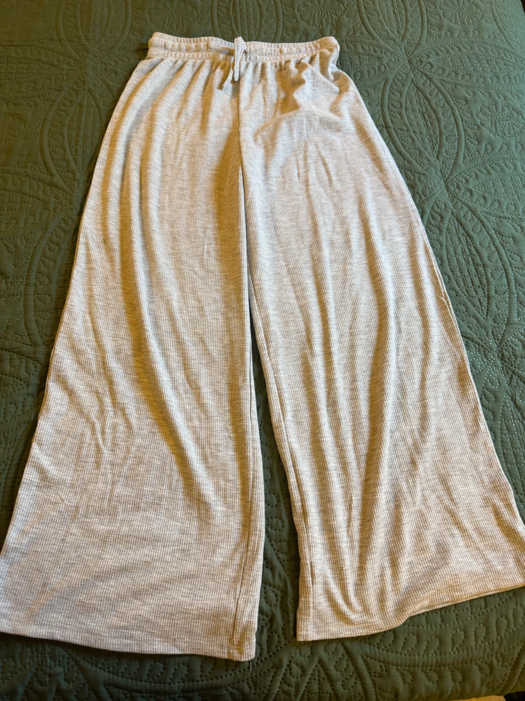 Primark Gray Ribbed Wide-Leg Pants - photo 2