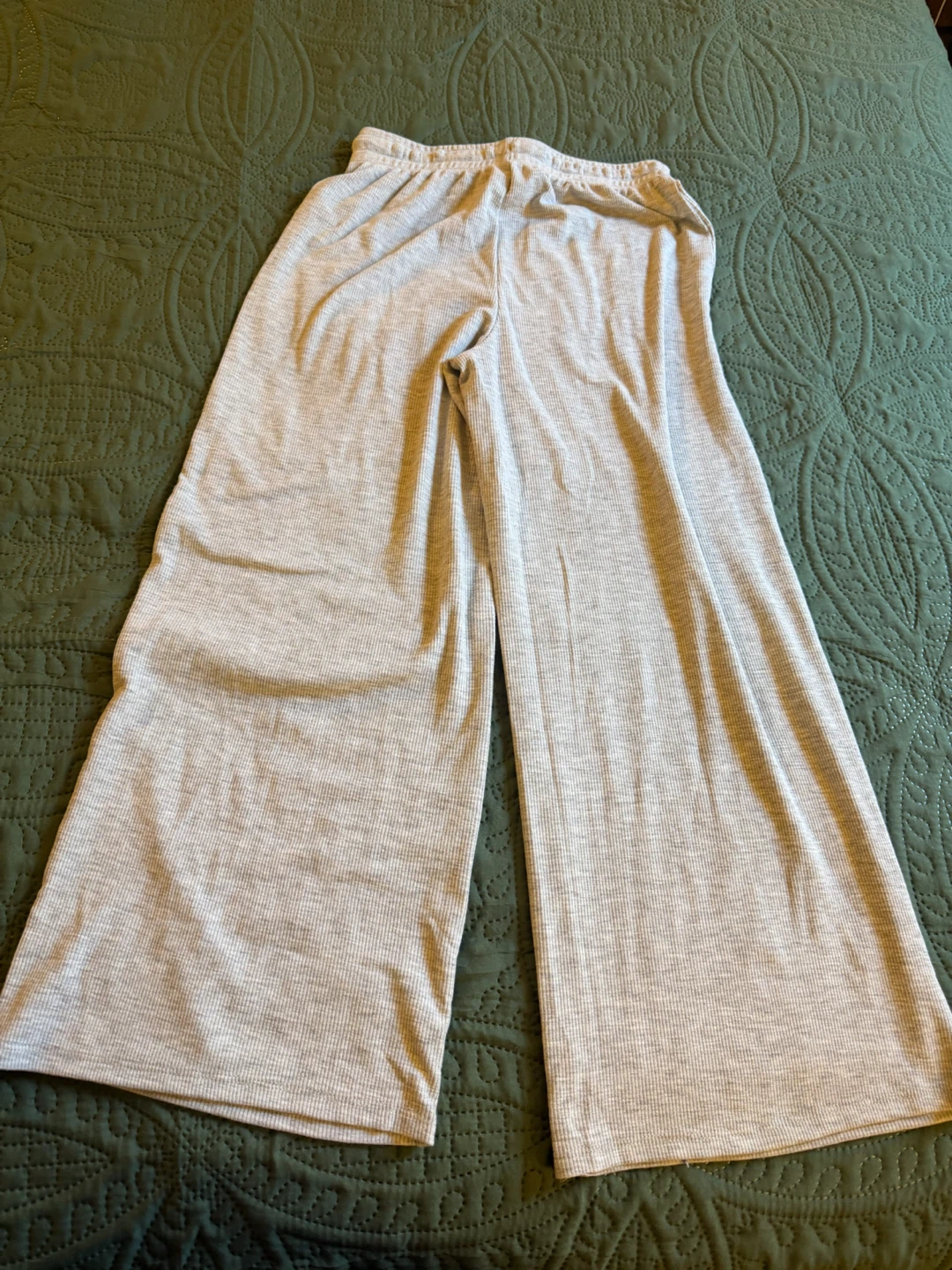 Primark Gray Ribbed Wide-Leg Pants - photo 5