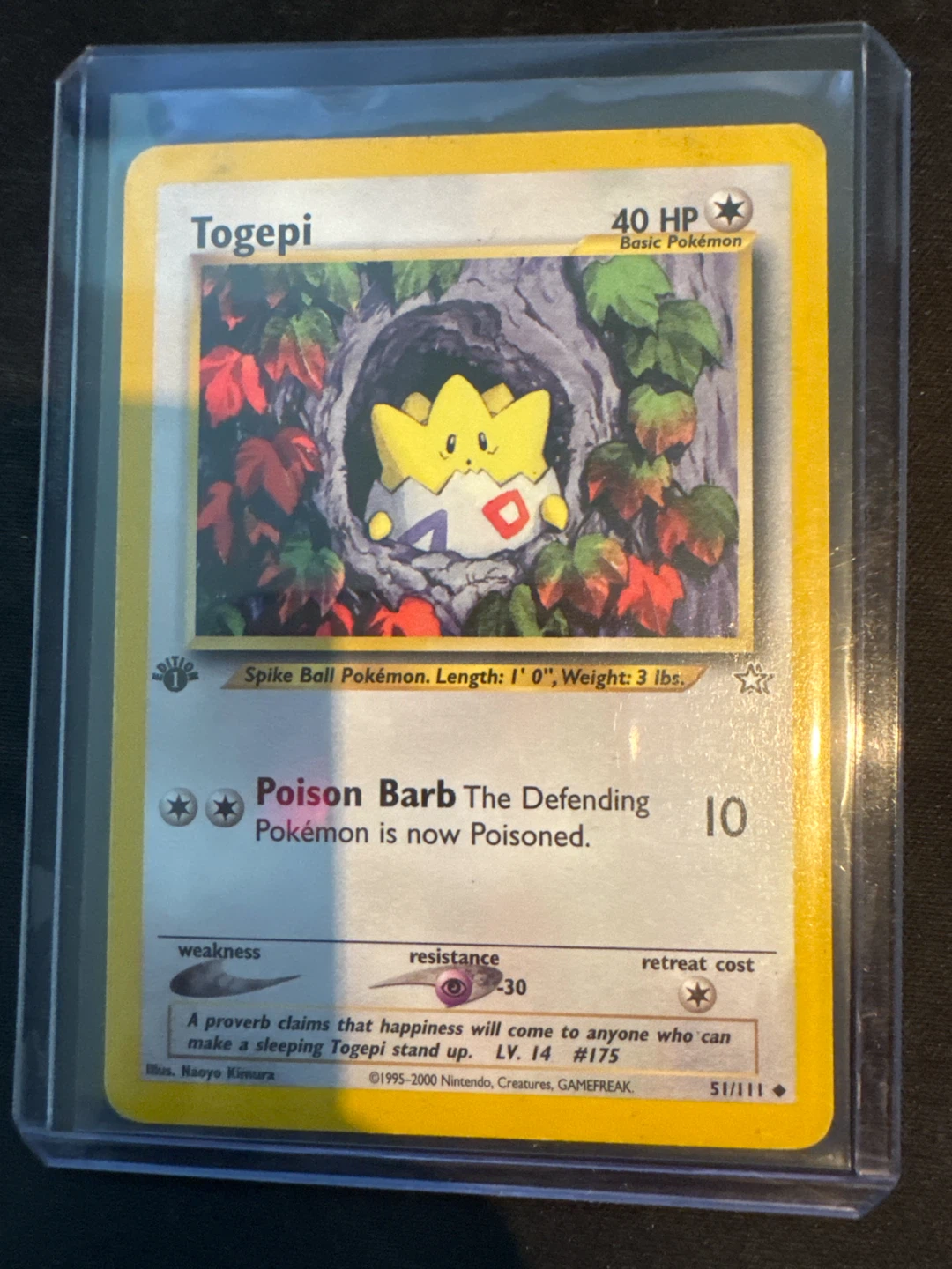 Pokémon Togepi 1st Edition Neo Genesis Trading Card