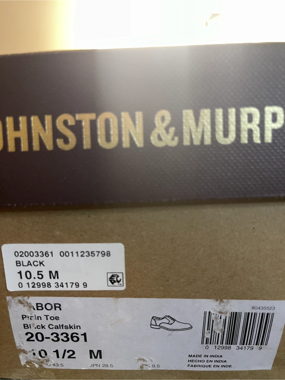 Johnston & Murphy Black Calfskin Plain Toe Shoes - 10.5 M - photo 2